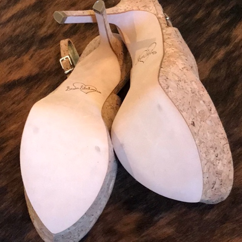 New Sam Edelman Novato Cork Platform Heel Pump - Picture 3 of 7